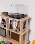 Mid Century Modern Vinyl Record Display Shelves Bookcase Minimal Scandinavian No Tools Assembly