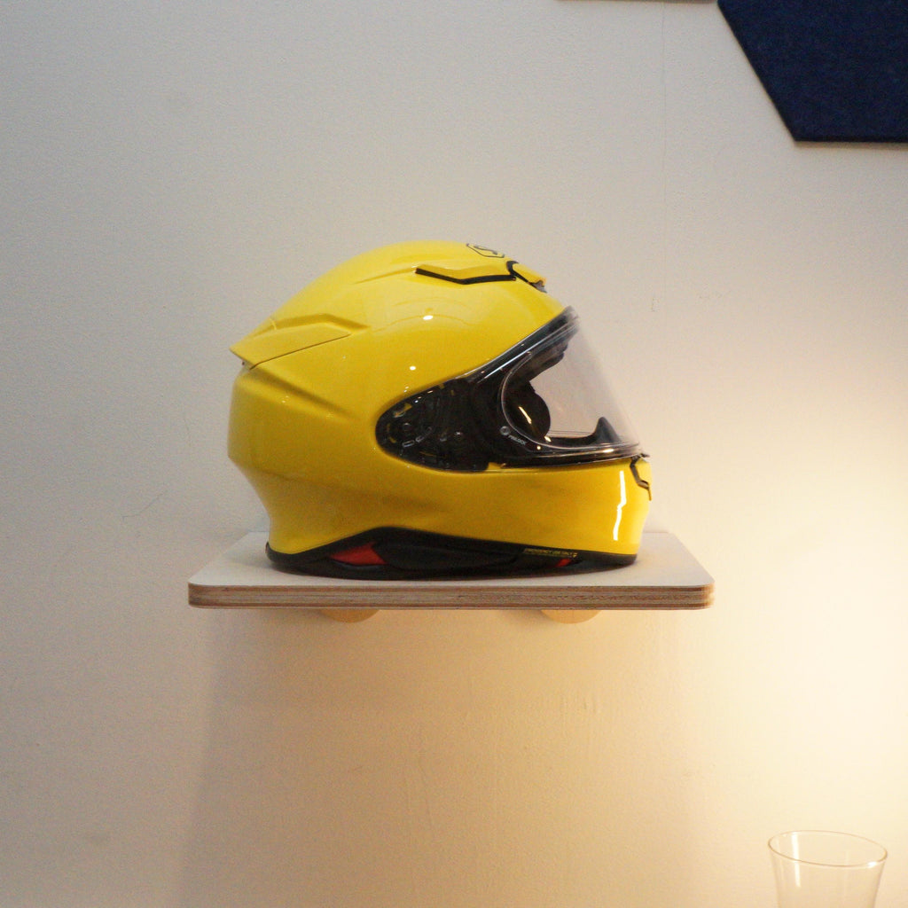Mid Century Motorcycle Helmet Shelf, Minimal Entryway Display - No Tool Assembly