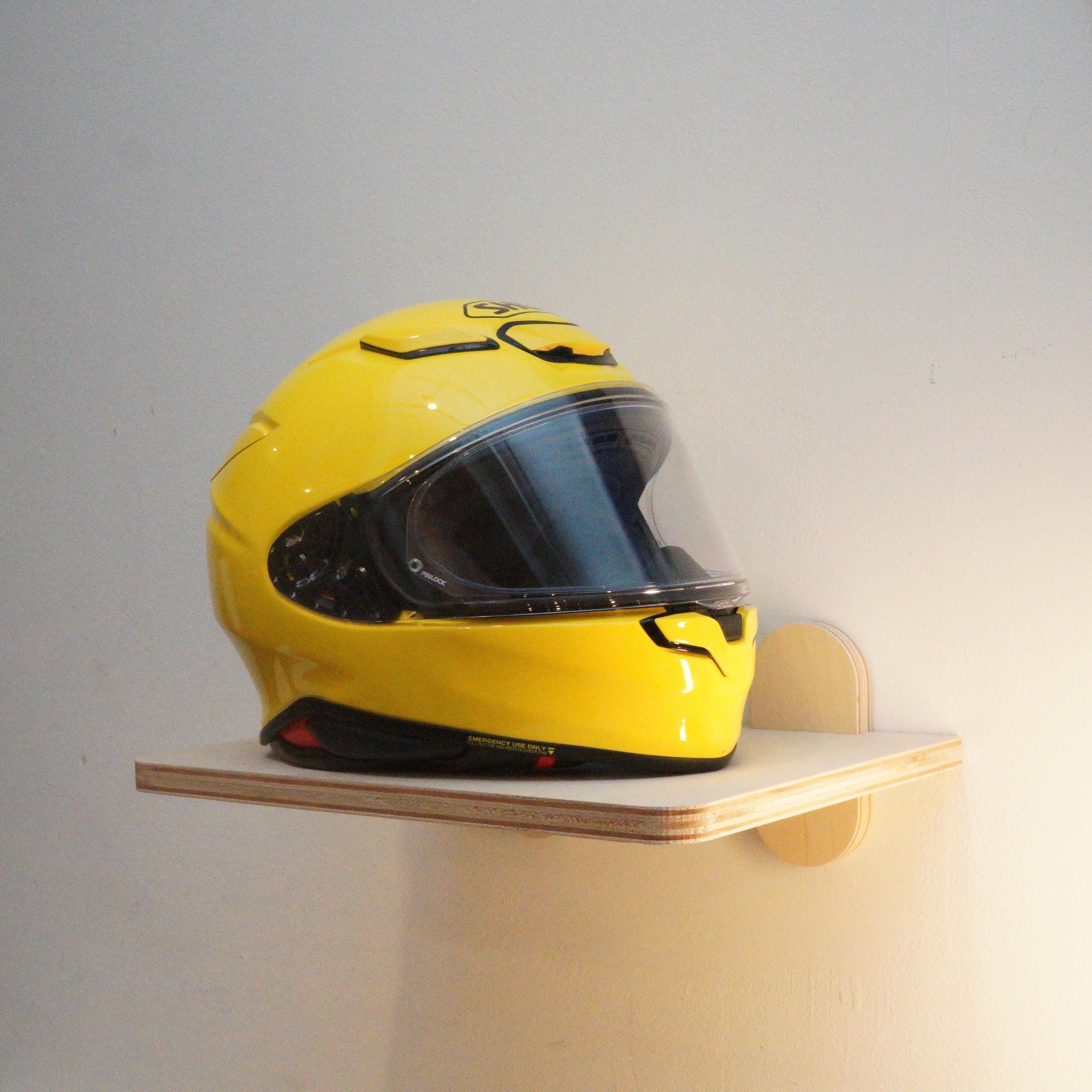 Mid Century Motorcycle Helmet Shelf, Minimal Entryway Display - No Tool Assembly