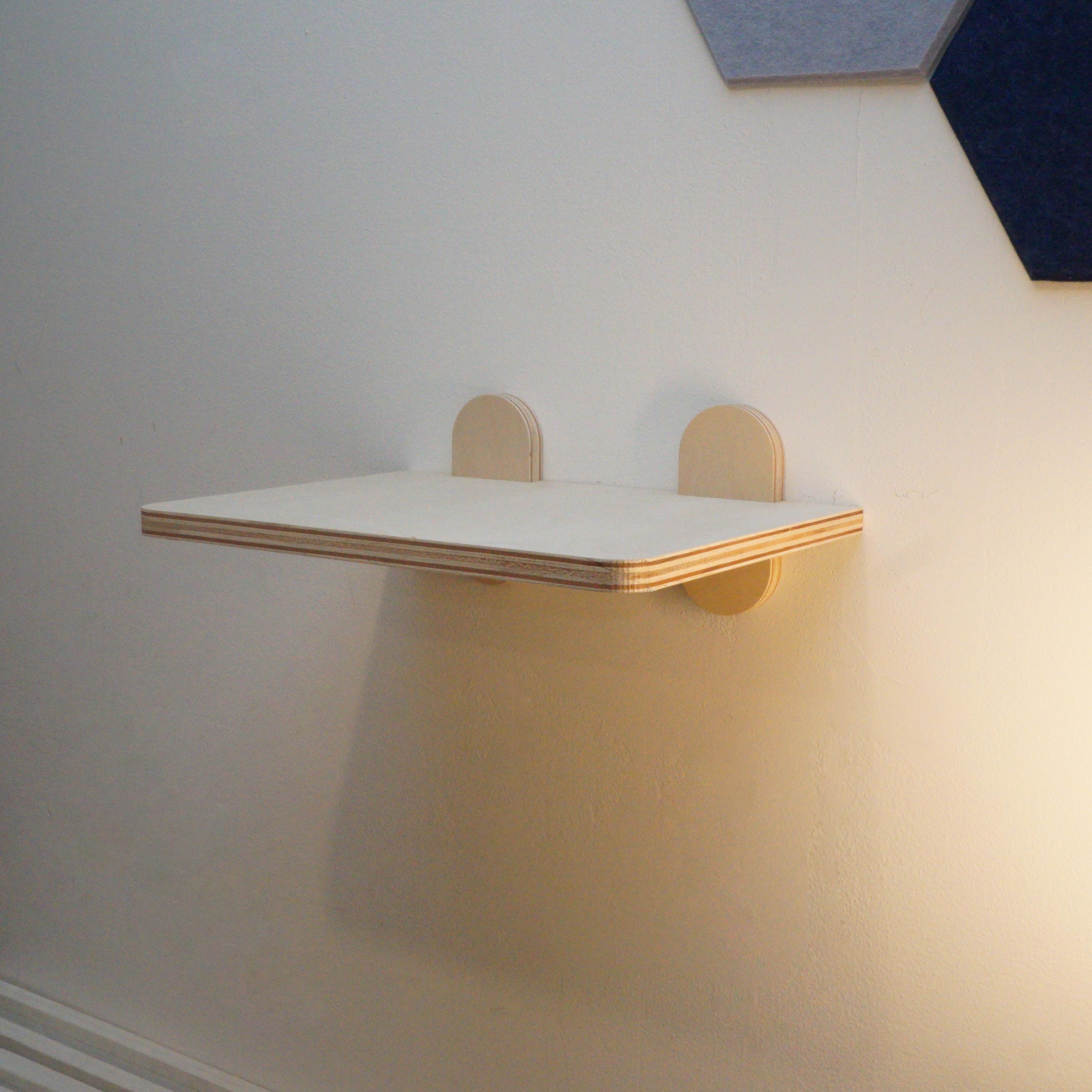 Mid Century Motorcycle Helmet Shelf, Minimal Entryway Display - No Tool Assembly