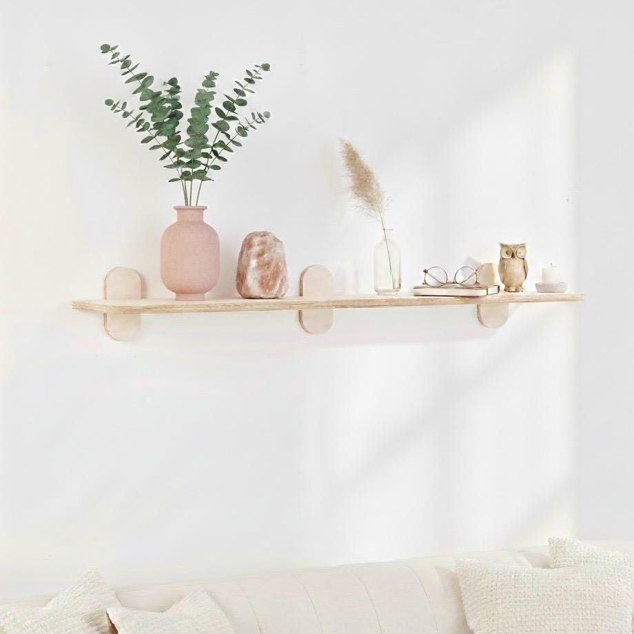 Mid Century Modern Wall Shelves: Scandinavian Minimalist, Easy Assembly