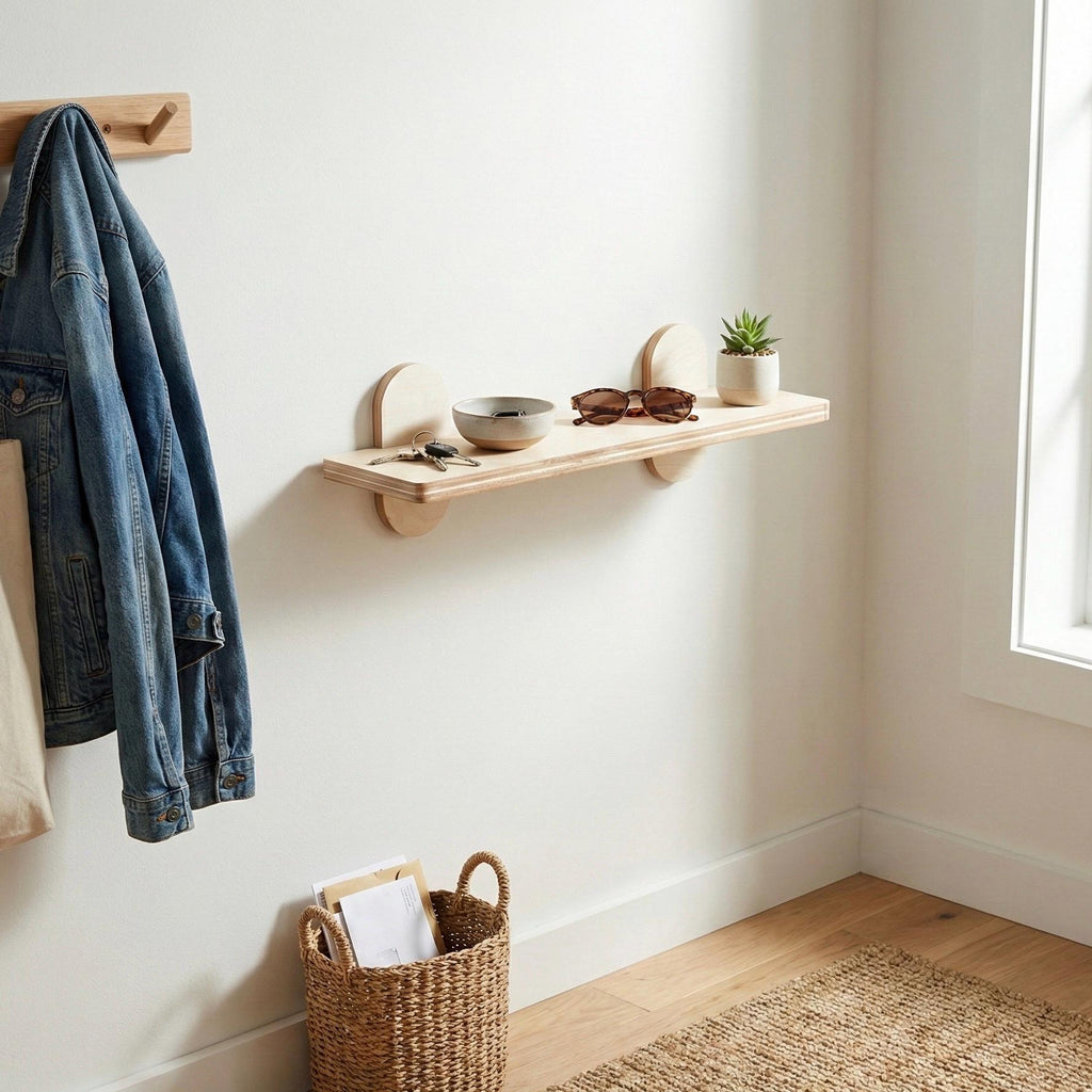 Mid Century Modern Wall Shelves: Minimalist Scandinavian Style, Easy Assembly