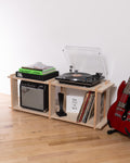 Birch Vinyl Record Storage Console | Mid Century Modern Media Credenza