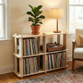 Birch Plywood Vinyl Record Storage | 4-Cube Media Console, No Tools