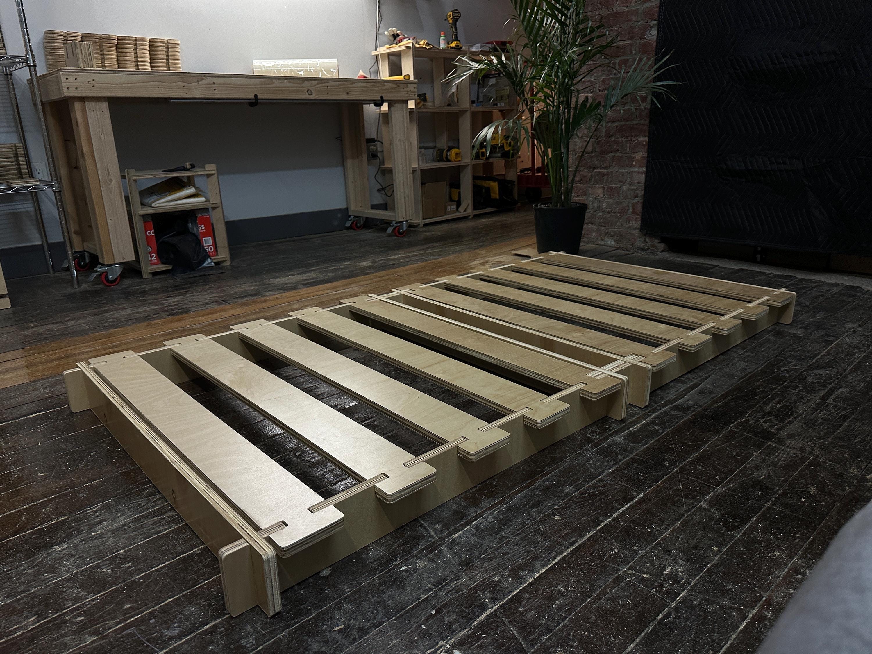 Tool-Free Japandi Birch Platform Bed Frame – Twin Size Low Profile Wood Base