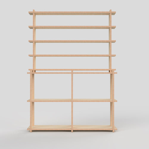 Combo CD/LP Record Music Shelf Japandi Mid Century Modern - No Tool Assembly