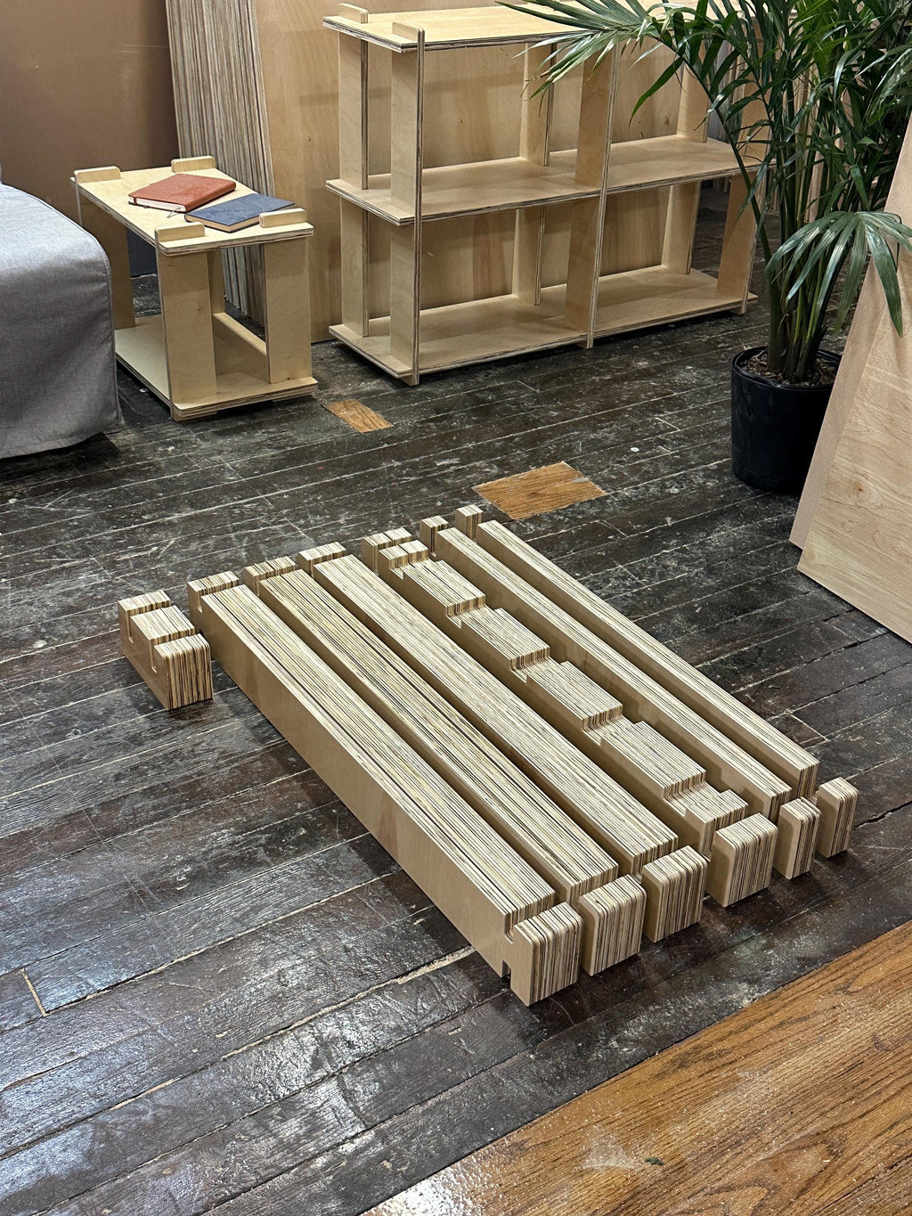 Tool-Free Japandi Birch Platform Bed Frame – Twin Size Low Profile Wood Base