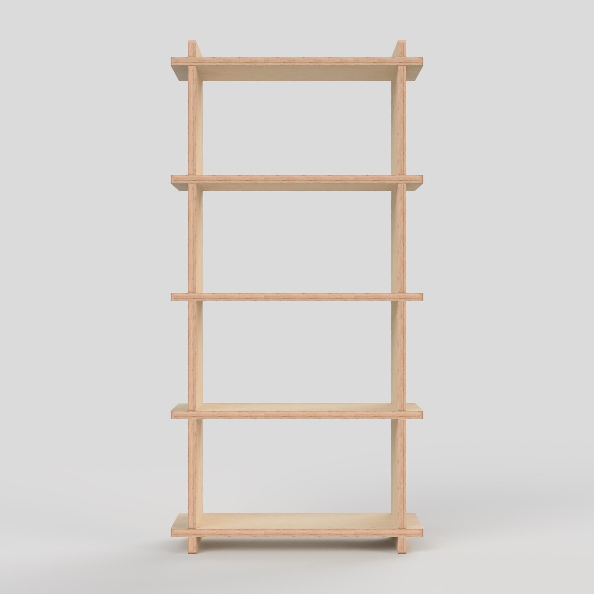 Modern Narrow Birch Bookshelf | Tool-Free Assembly Open Shelf | Flat Pack Bookcase | Minimalist Apartment Storage