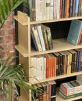 Modern Birch Bookshelf | Tool-Free Assembly Open Shelf | Flat Pack Bookcase | Minimalist Apartment Storage