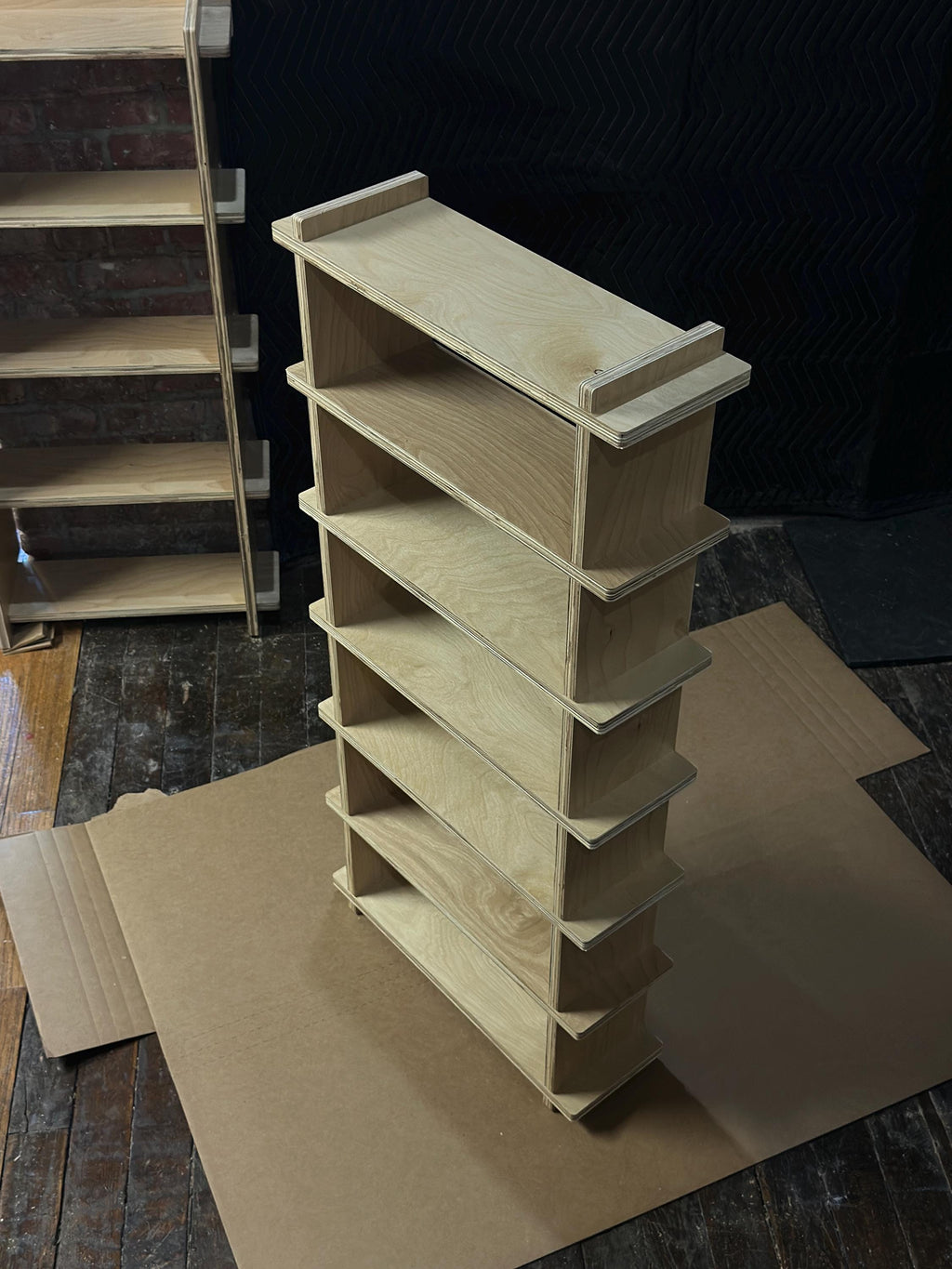 Mid Century Modern CD Shelf  -Scandinavian Japandi Style - No Tool Assembly - Birch
